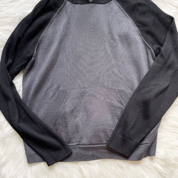 Icebreaker Black Gray Cool-Lite Wool Blend Utility Explore Hoodie Sweater - Picture 4 of 8